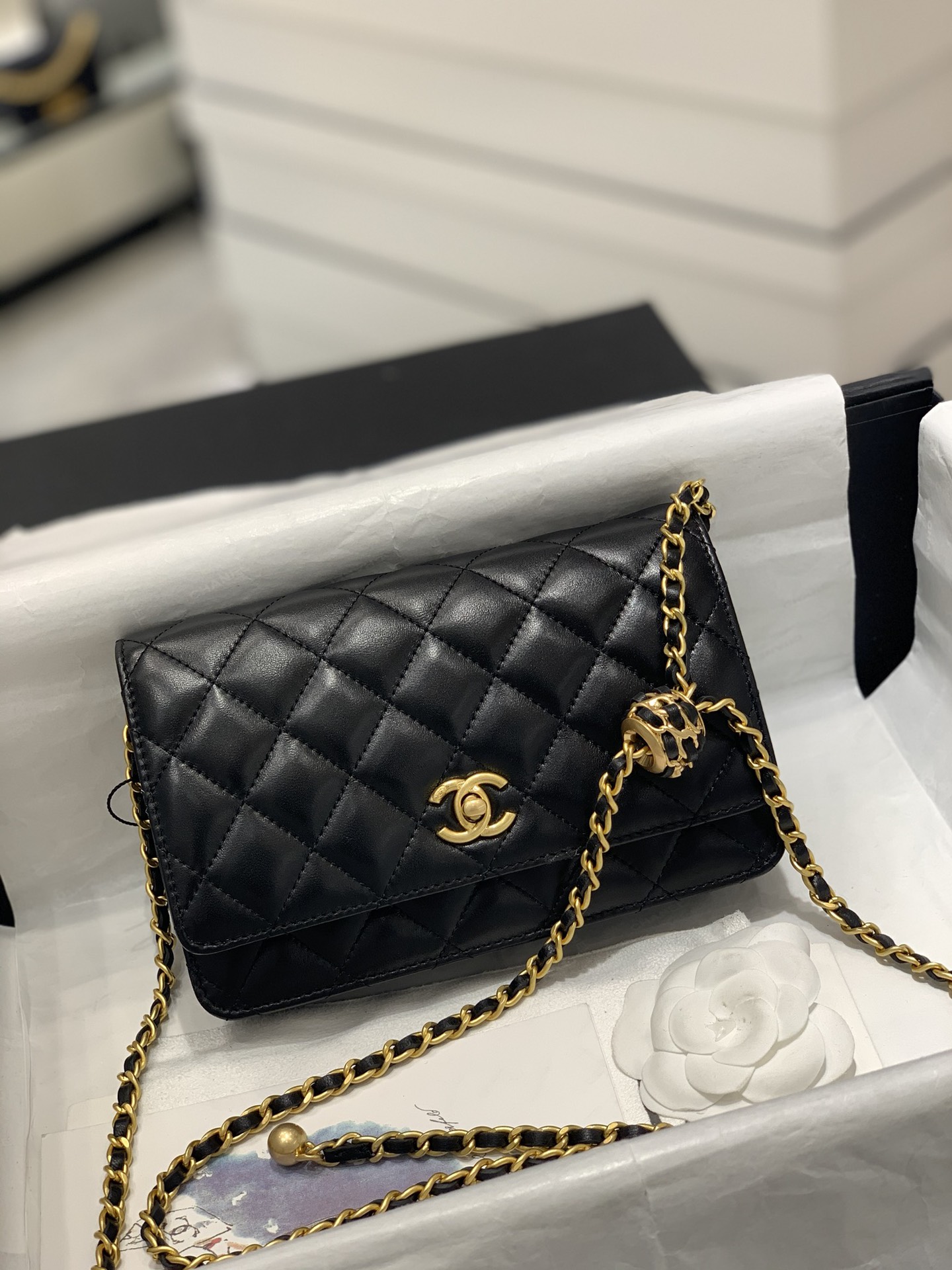 CHANEL 22 核桃金球系列woc