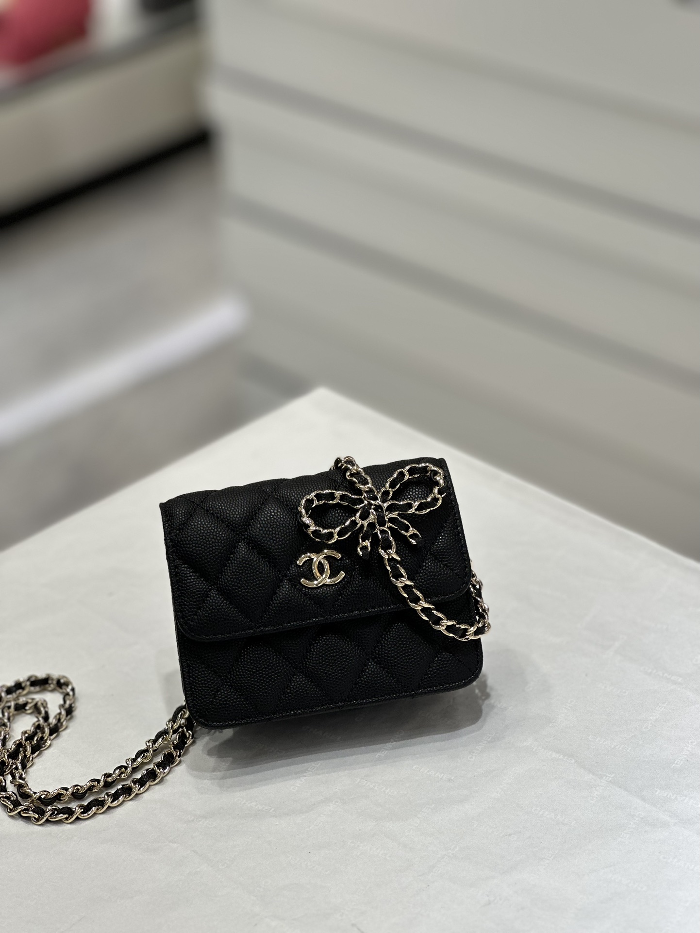 Chanel 23S新款蝴蝶結風琴小廢包