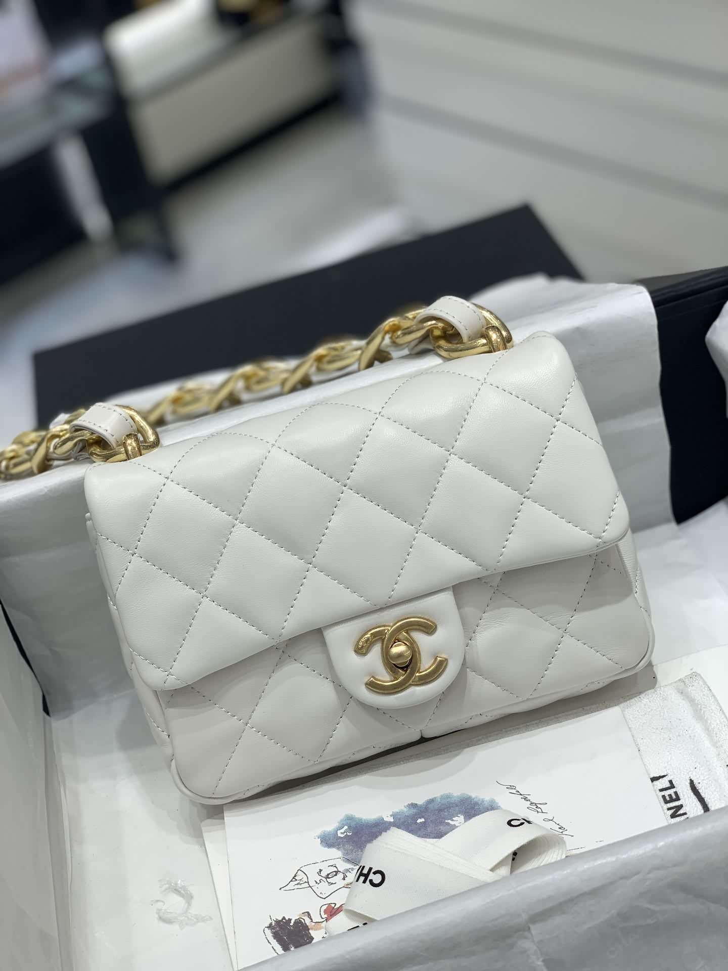 Chanel22s粗鏈條cf腋下包~