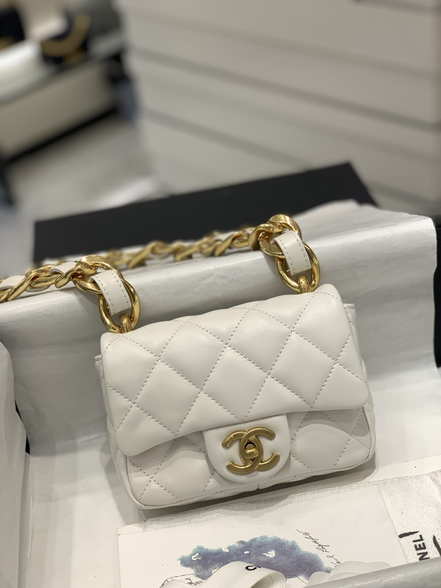 Chanel22s粗鏈條cf腋下包~