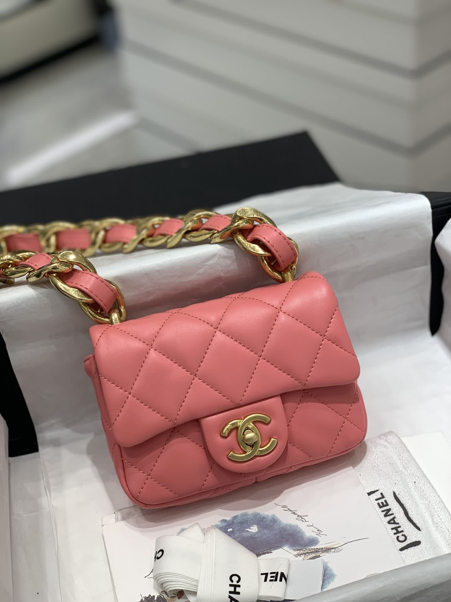 Chanel22s粗鏈條cf腋下包~