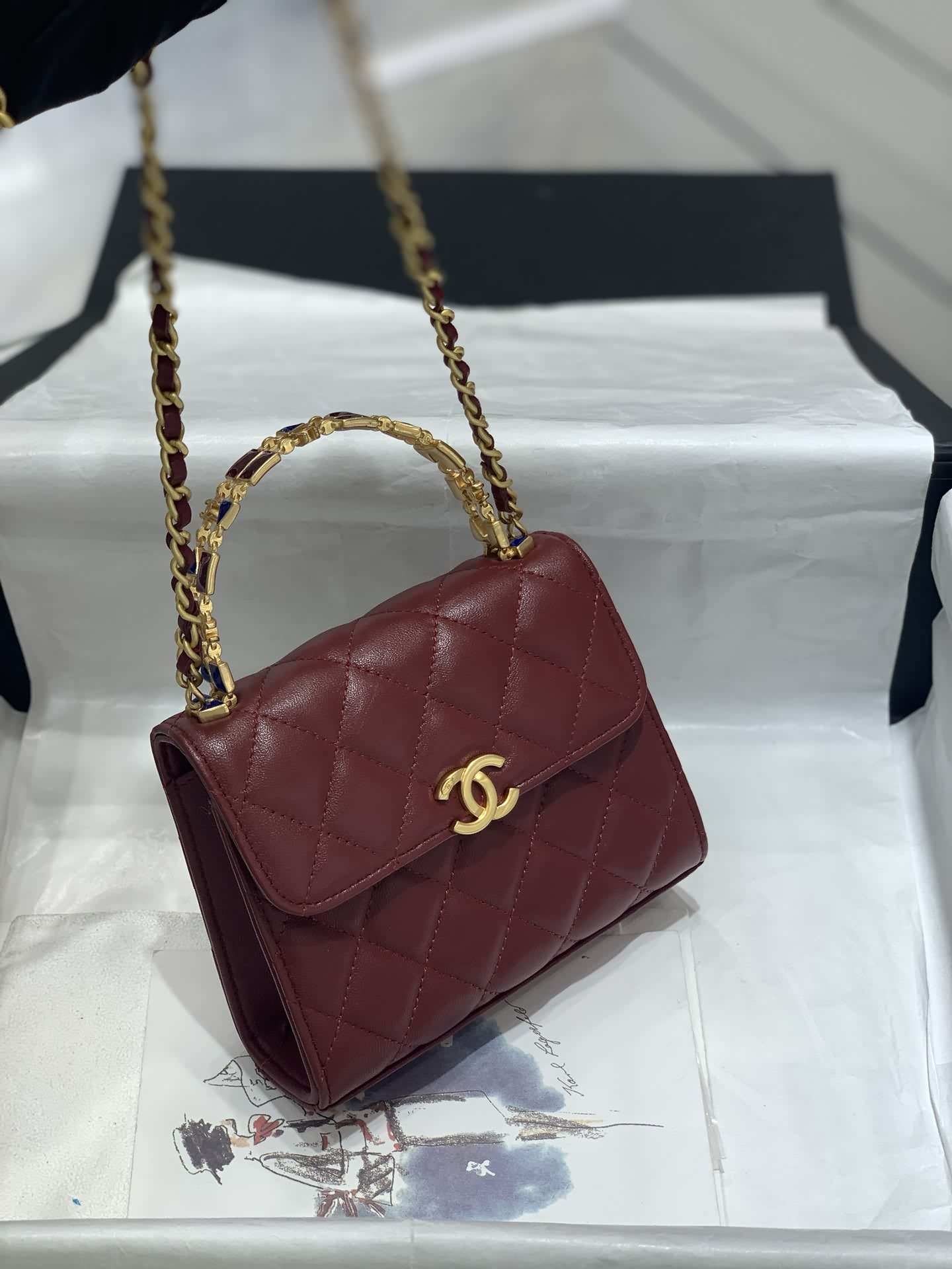 22B琺瑯手柄中號酒紅色～