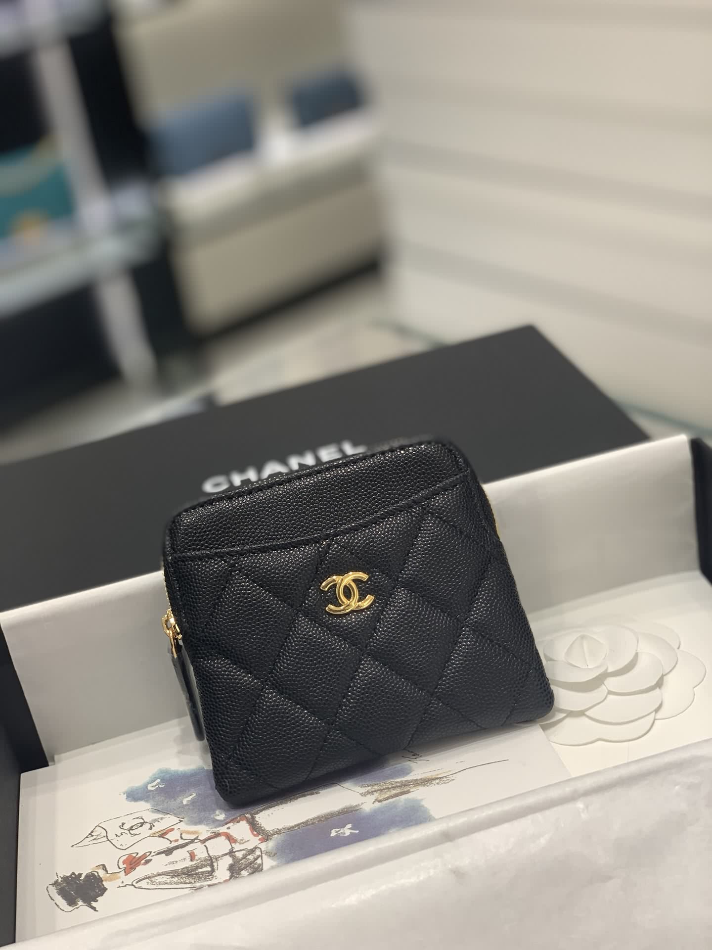 ohanel 22b新款零錢包吐司零錢包/方胖零錢包