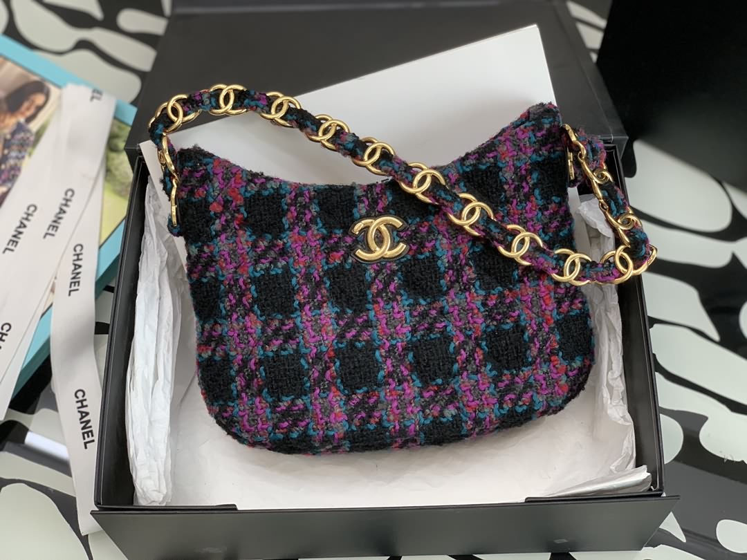 22K Hobo腋下黑色毛呢