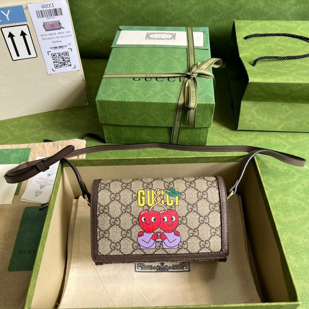 Gucci櫻桃印花迷你手袋