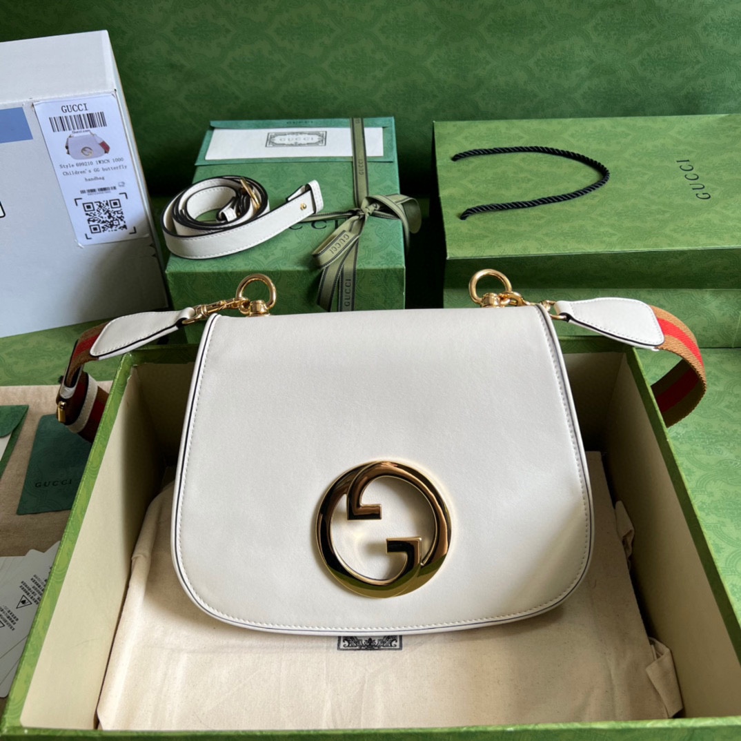 新品/ 圓形互扣式雙G中號肩背包
