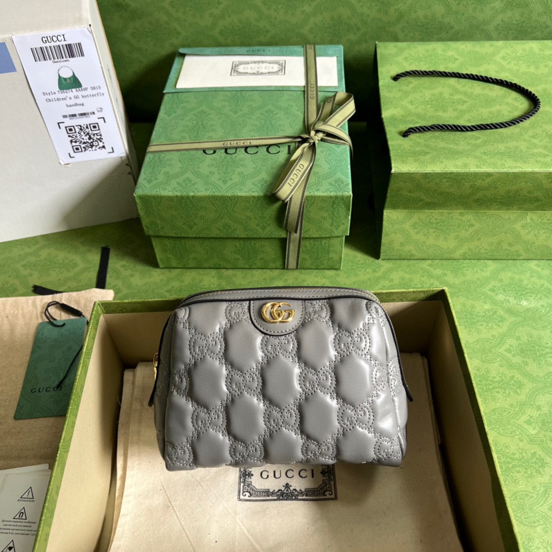 GG matelass&eacute;皮革單肩包