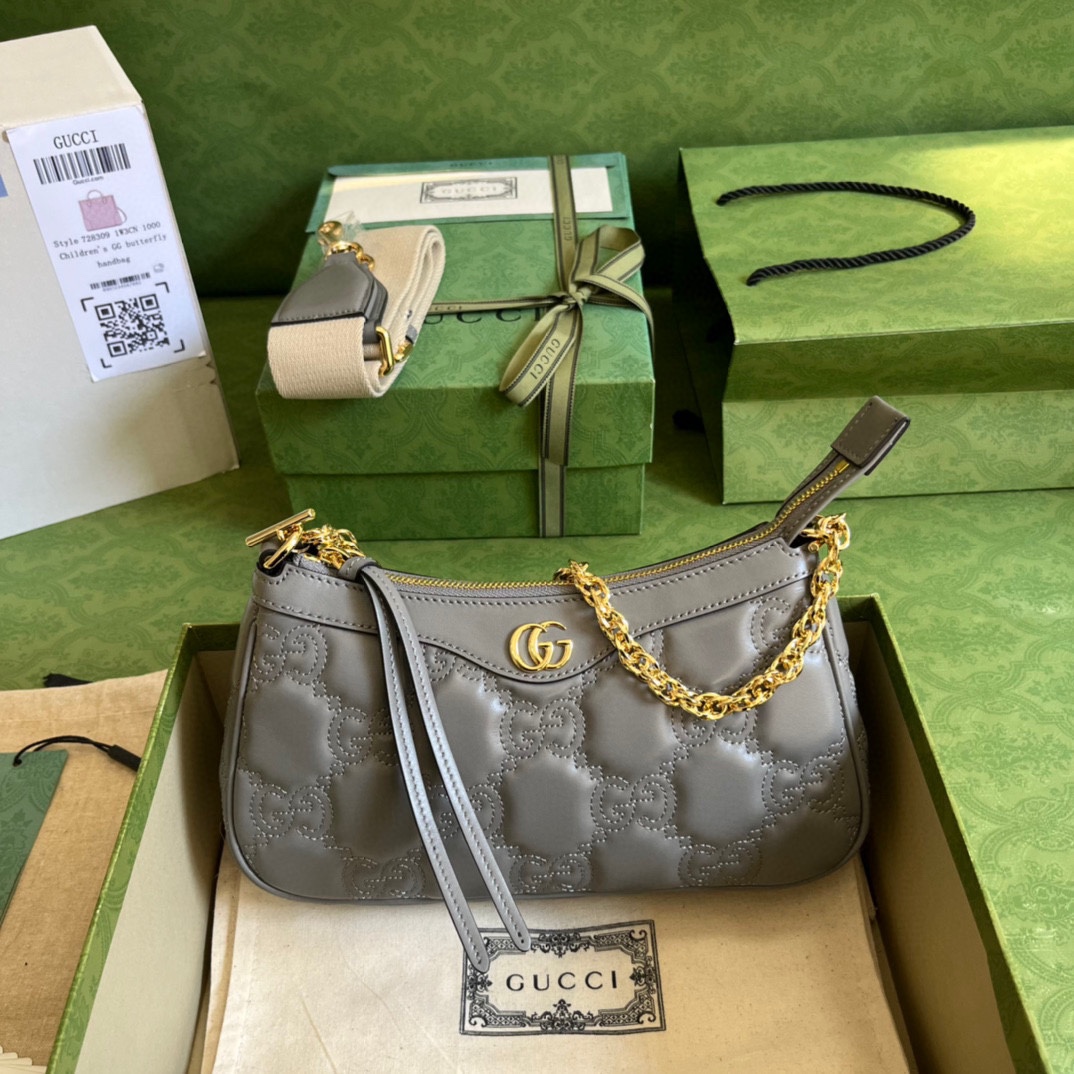 GG Matelass&eacute;皮革手袋