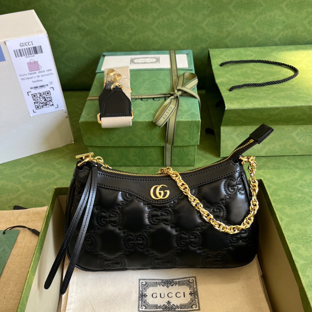 GG Matelass&eacute;皮革手袋