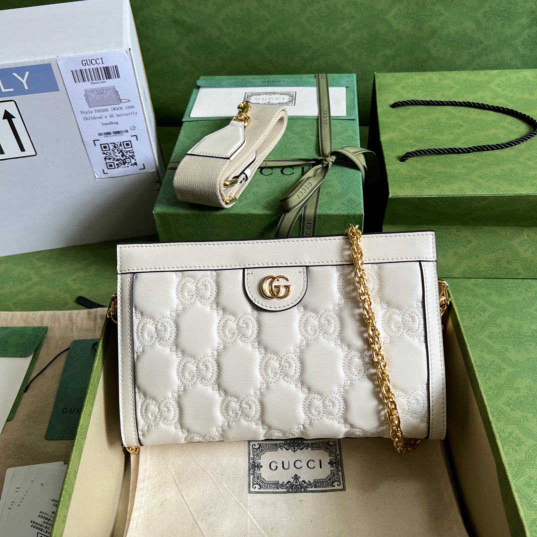 GG matelass&eacute;皮革單肩包