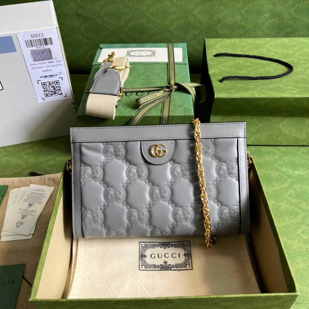 GG matelass&eacute;皮革單肩包