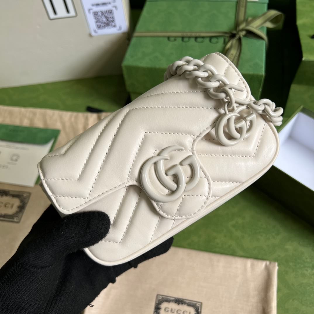 GG Marmont鏈條馬卡龍系列粉色迷你手袋