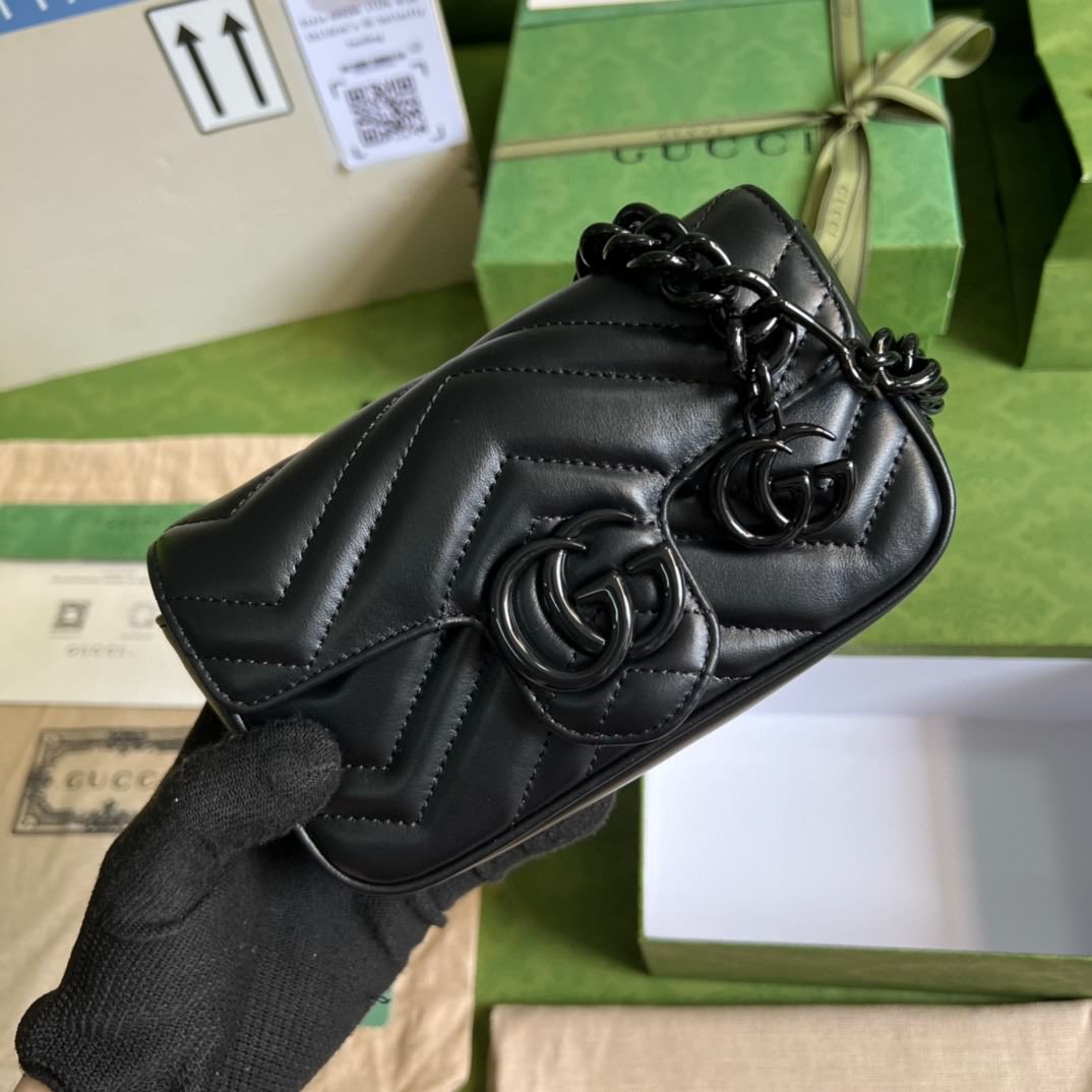 GG Marmont鏈條馬卡龍系列粉色迷你手袋