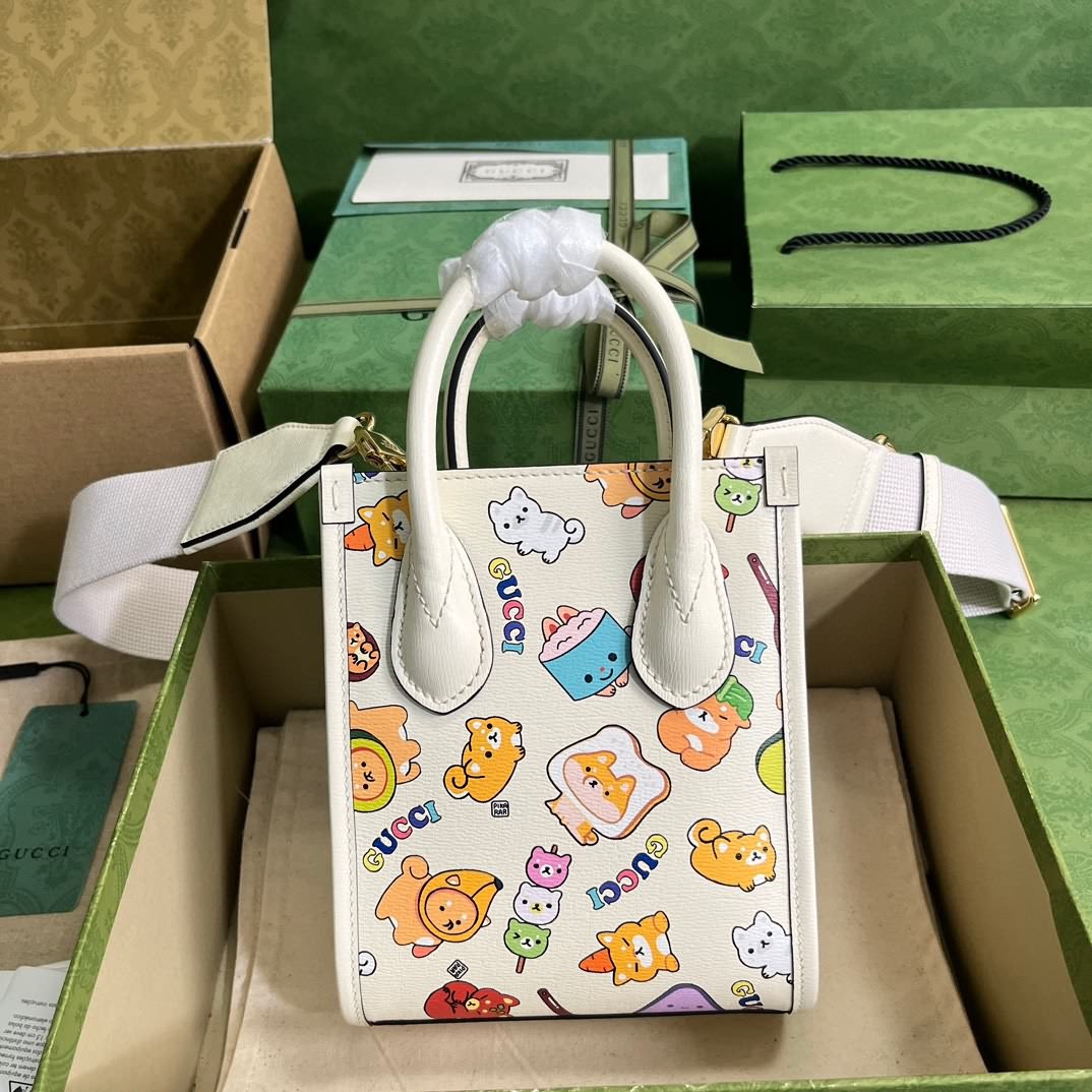 Gucci動物印花迷你托特包