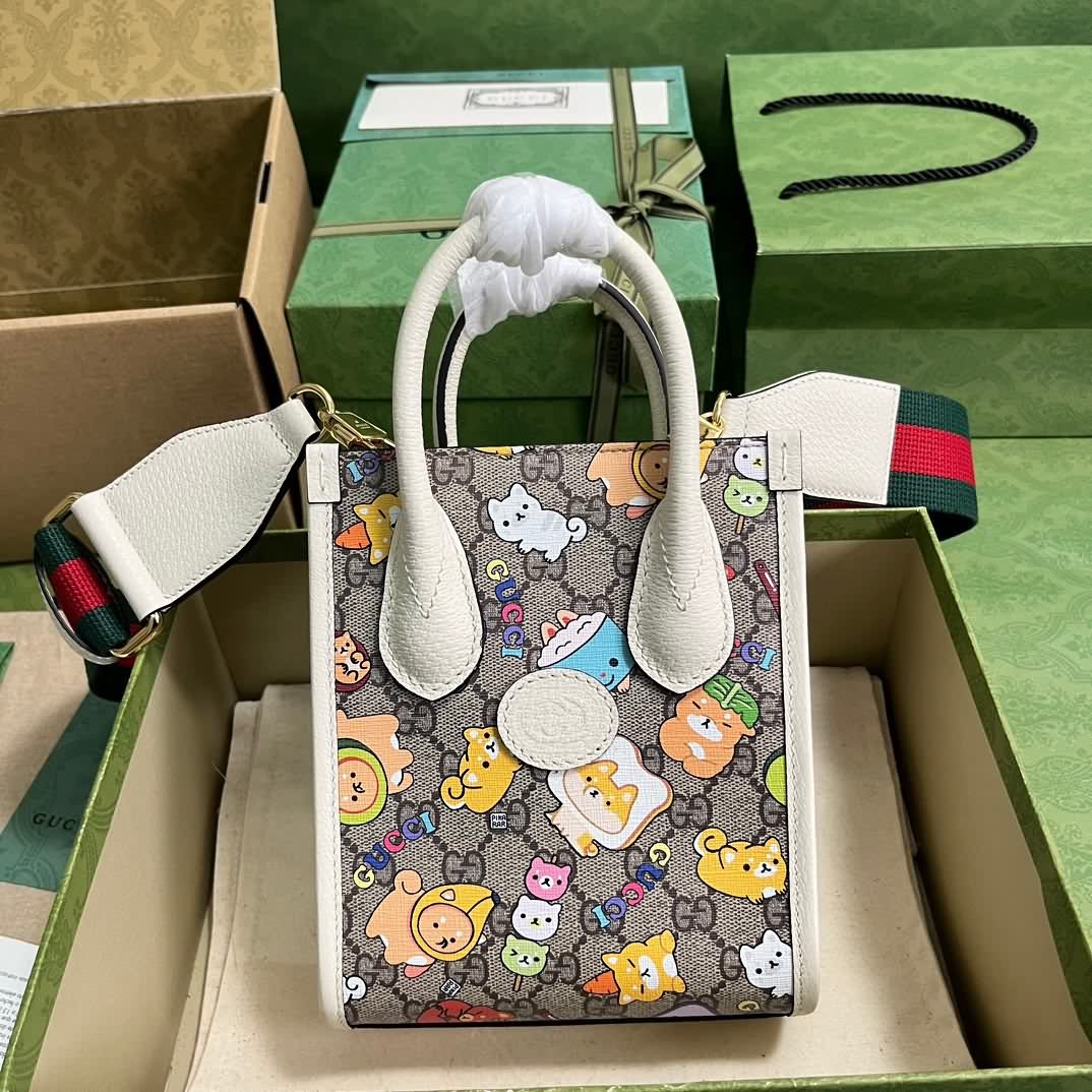 Gucci動物印花迷你托特包