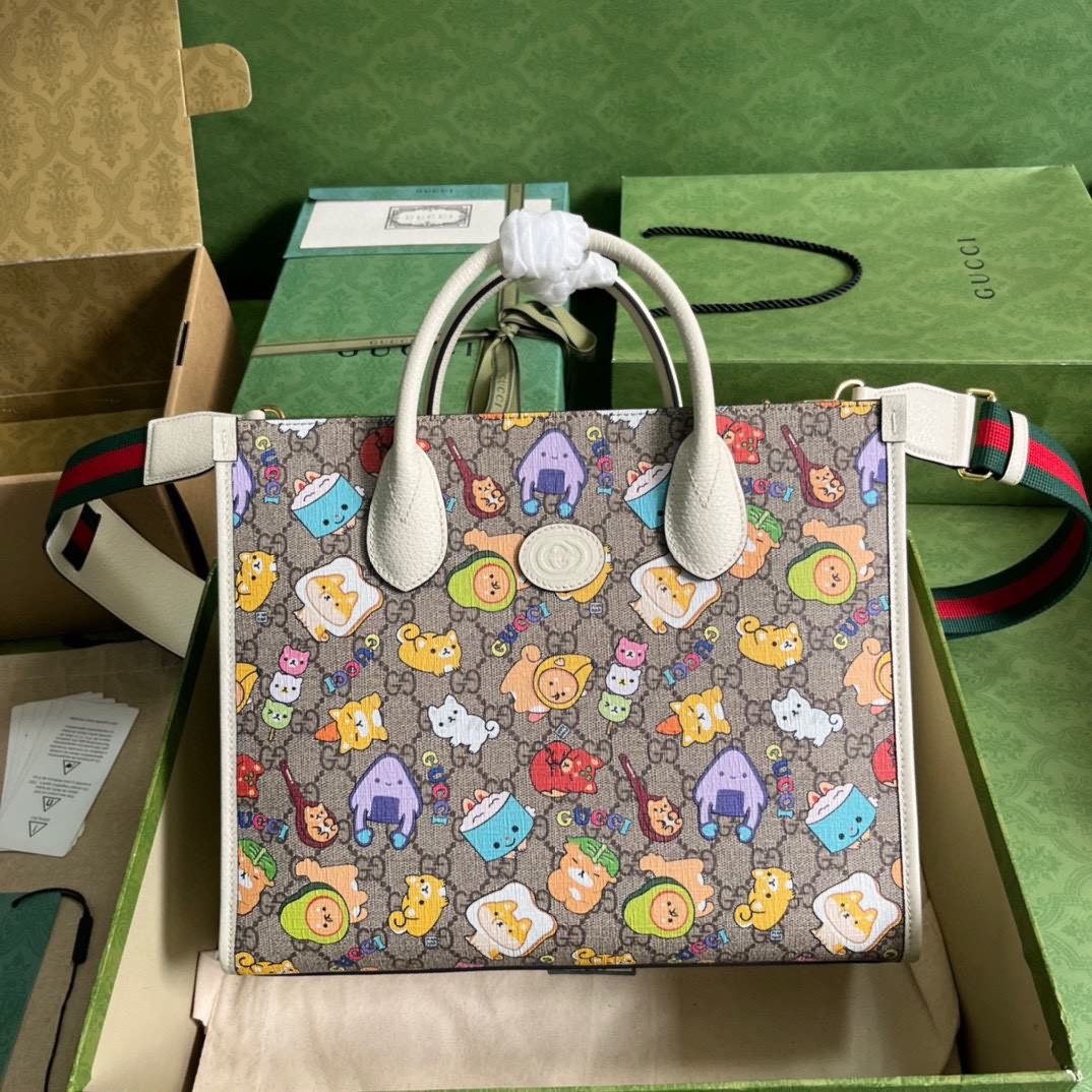 Gucci動物印花小號手提袋