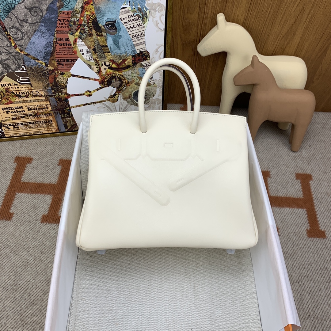 Birkin Shadow 幻影 25cm Swift小牛皮 Nata 奶油白