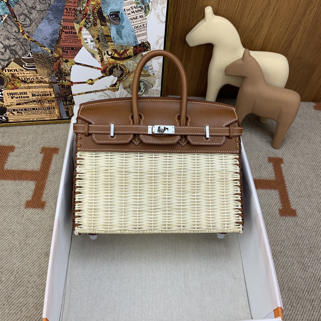 春夏新款 birkin picnic 款 25cm 原色馬鞍皮