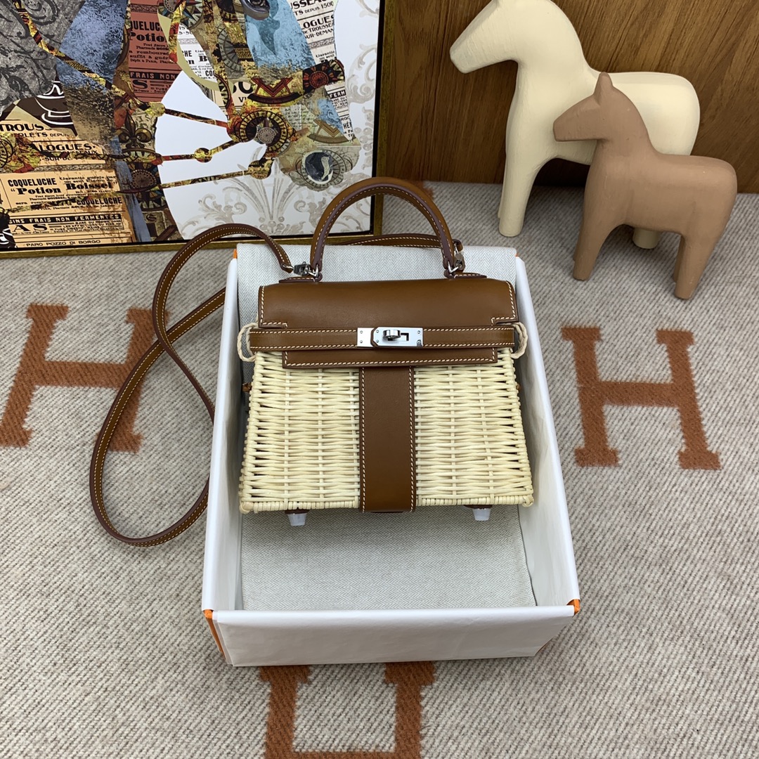 Kelly  Picnic 20cm 野餐包 原色馬鞍皮