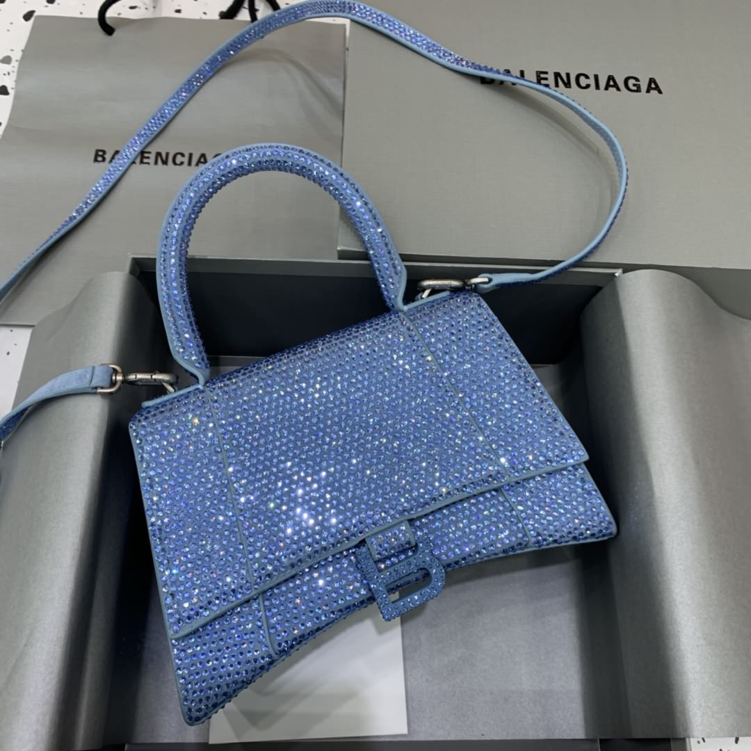 原單Balencia巴黎家沙漏包【磨砂淺藍全鑽】