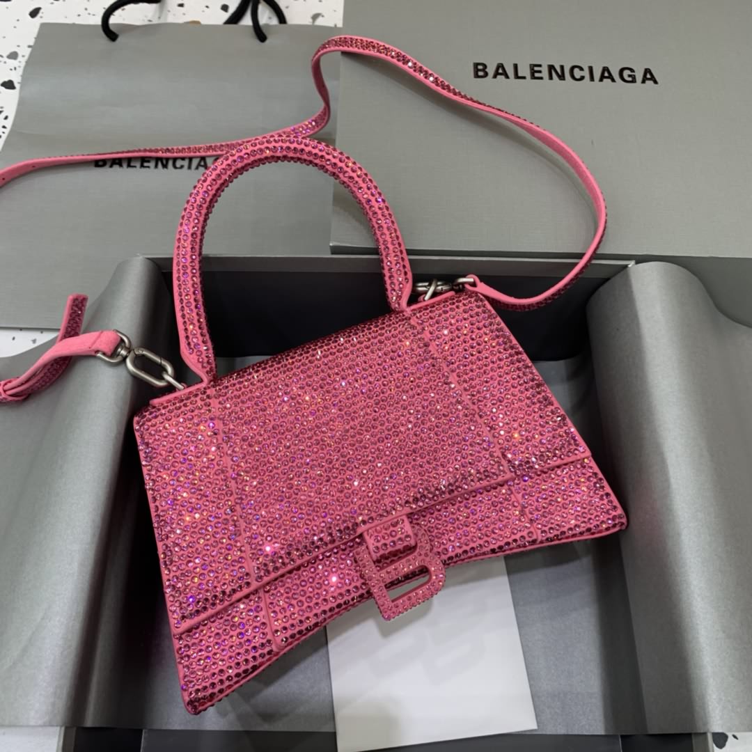 原單Balencia巴黎家沙漏包【磨砂粉全鑽】