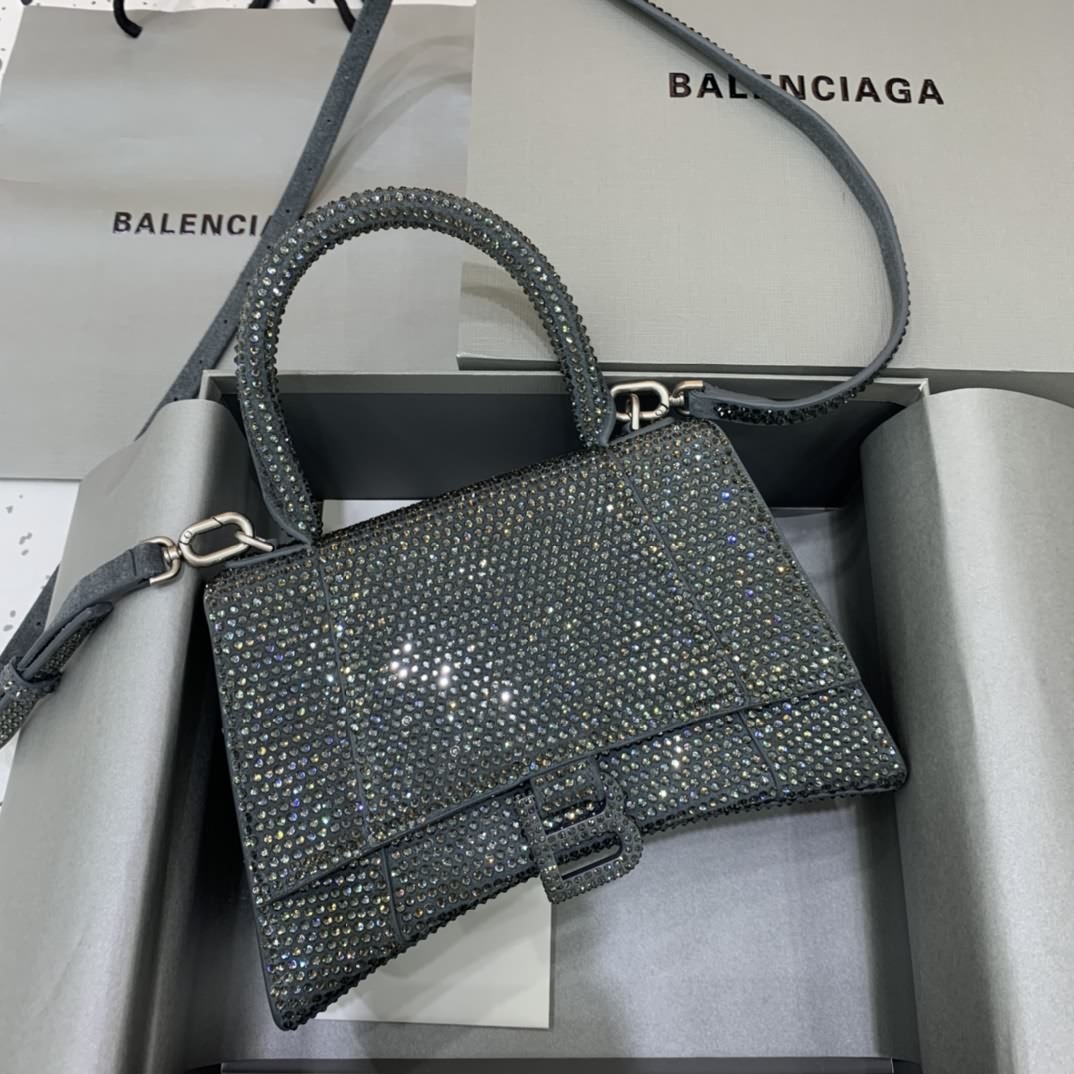 原單Balencia巴黎家沙漏包【磨砂深灰全鑽】