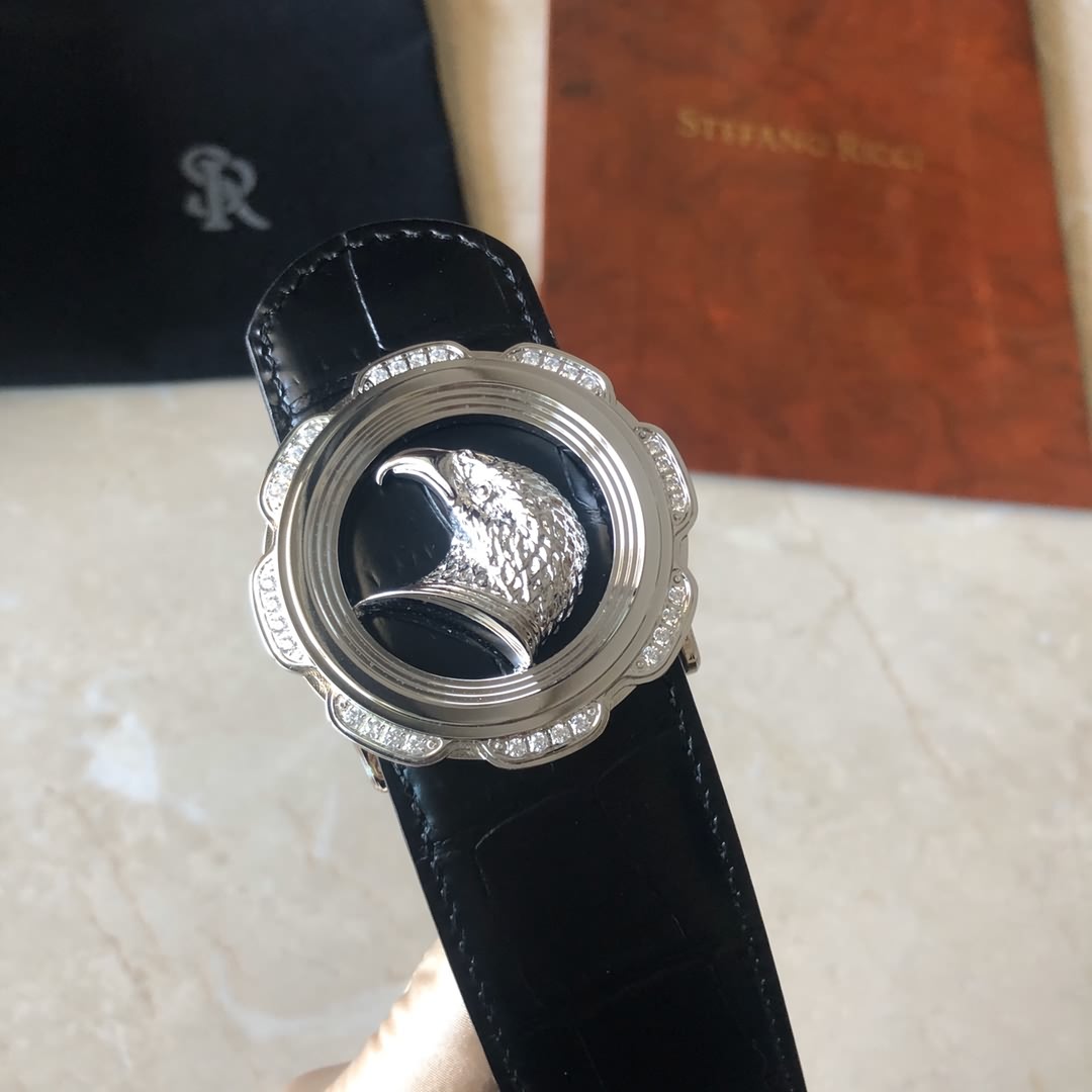 STEFANO RICCI史蒂芬.勞尼治專櫃款精鋼鷹頭鑲嵌鑽掛扣