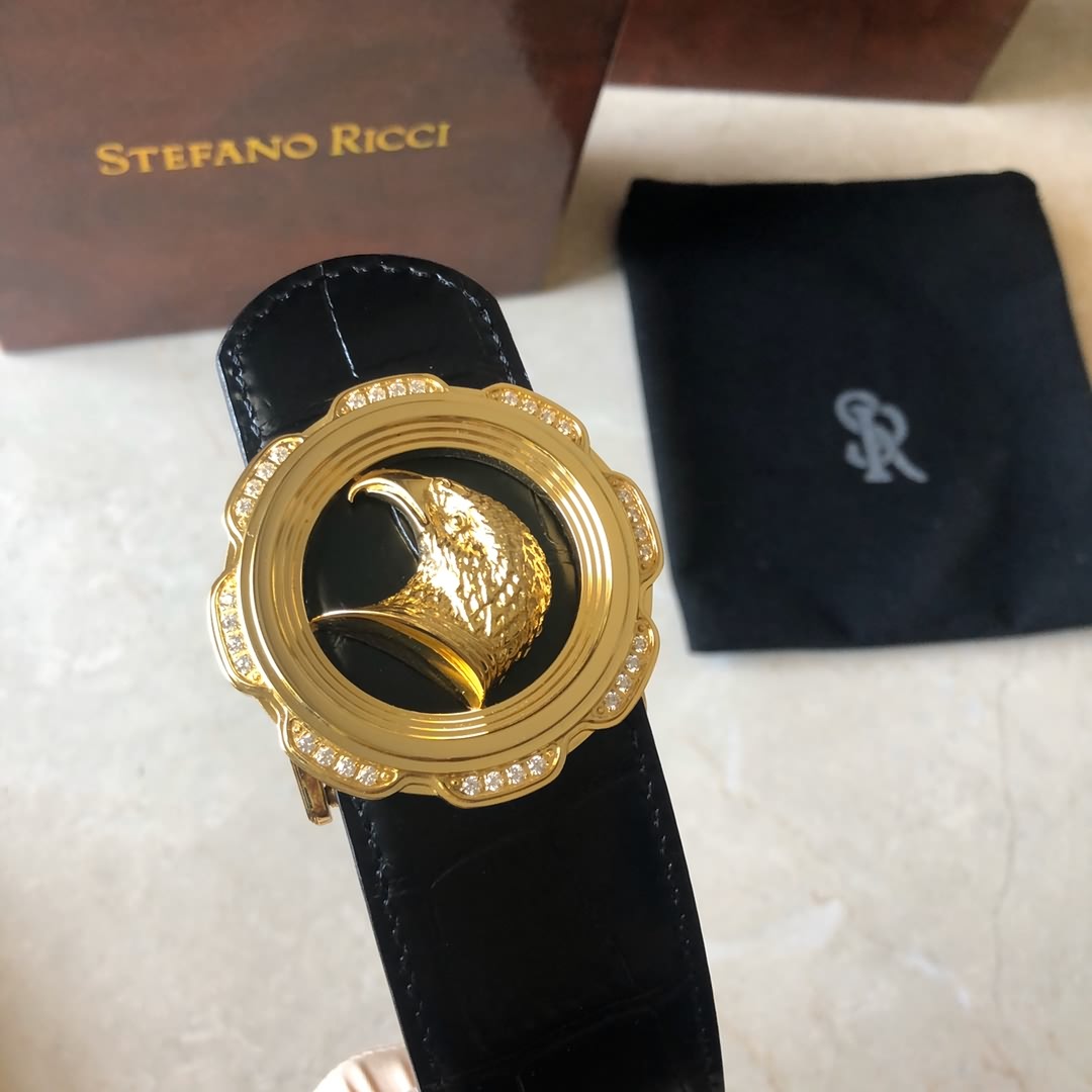 STEFANO RICCI史蒂芬.勞尼治專櫃款精鋼鷹頭鑲嵌鑽掛扣