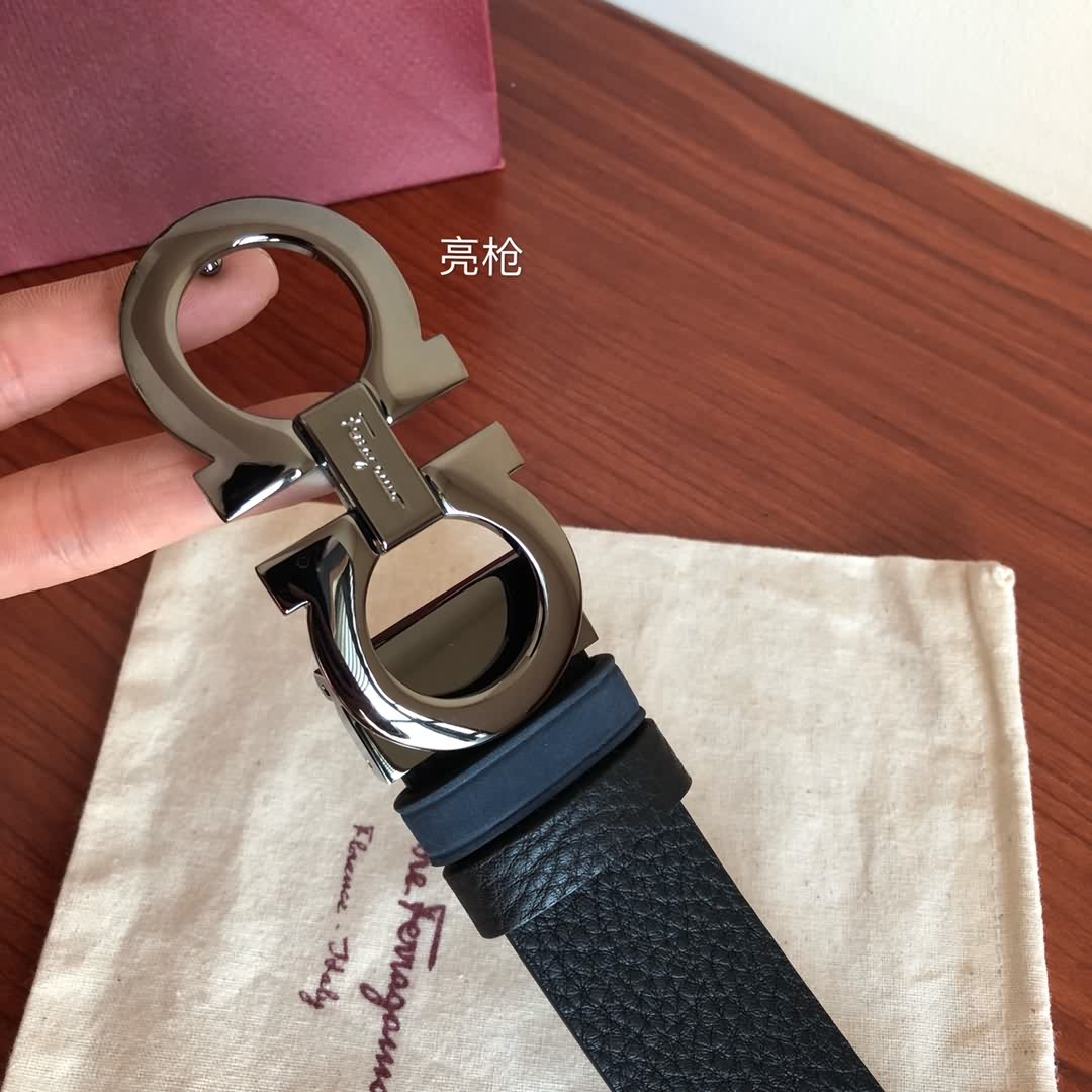 Salvatore  Ferragamo菲拉格慕男士3.5cm精緻金屬夾扣