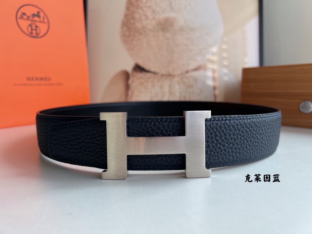 Hermes愛馬仕  男士雙面皮腰帶