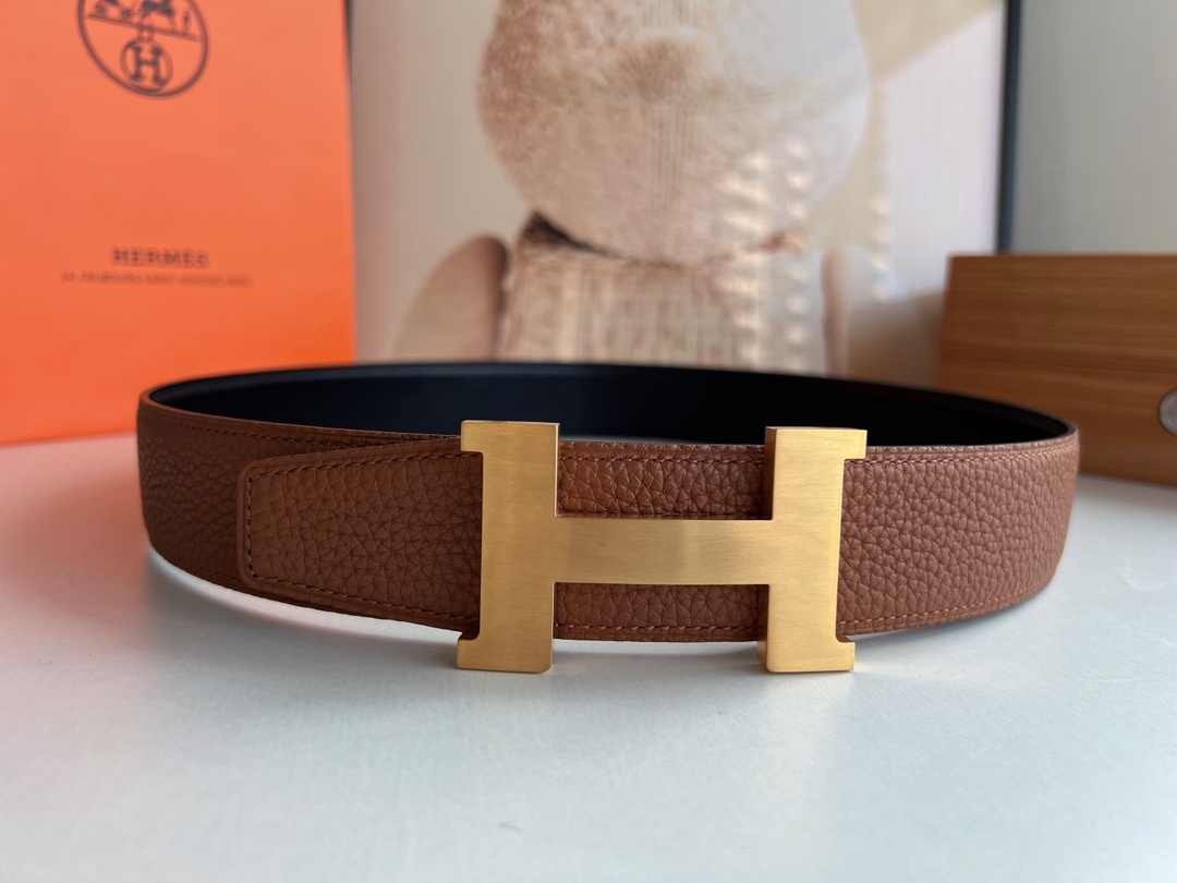 Hermes愛馬仕  男士雙面皮腰帶