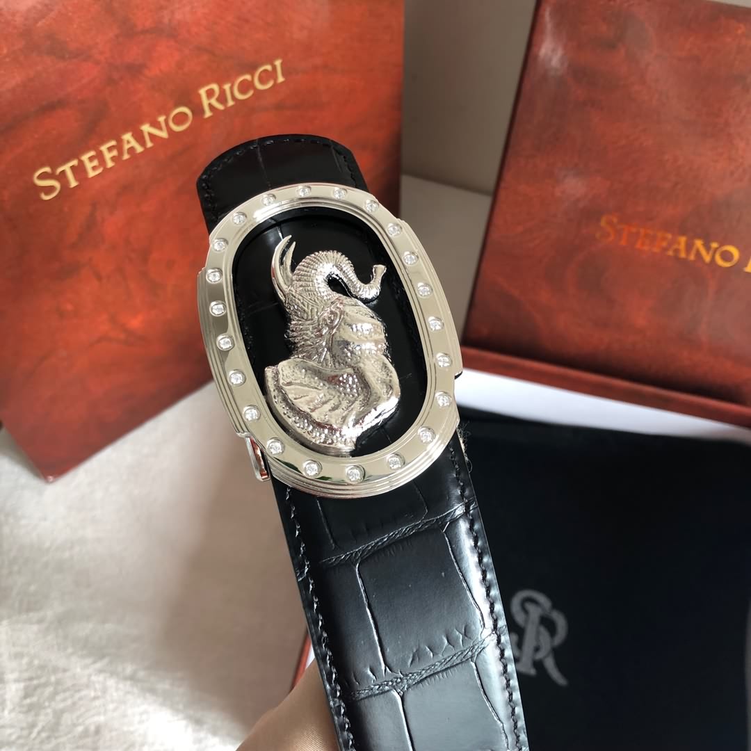 STEFANO RICCI史蒂芬.勞尼治專櫃款精鋼大象鑲嵌鑽金屬掛扣