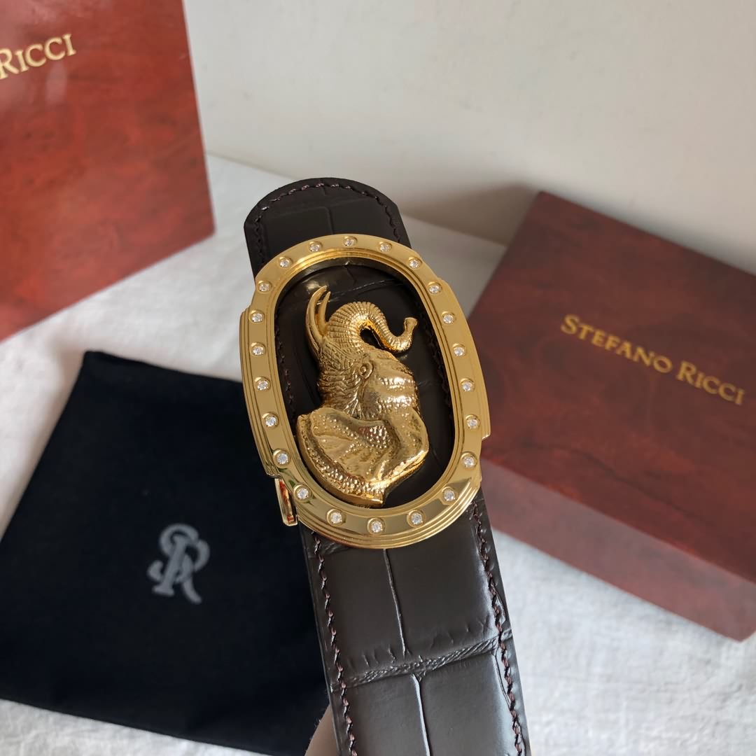STEFANO RICCI史蒂芬.勞尼治專櫃款精鋼大象鑲嵌鑽金屬掛扣