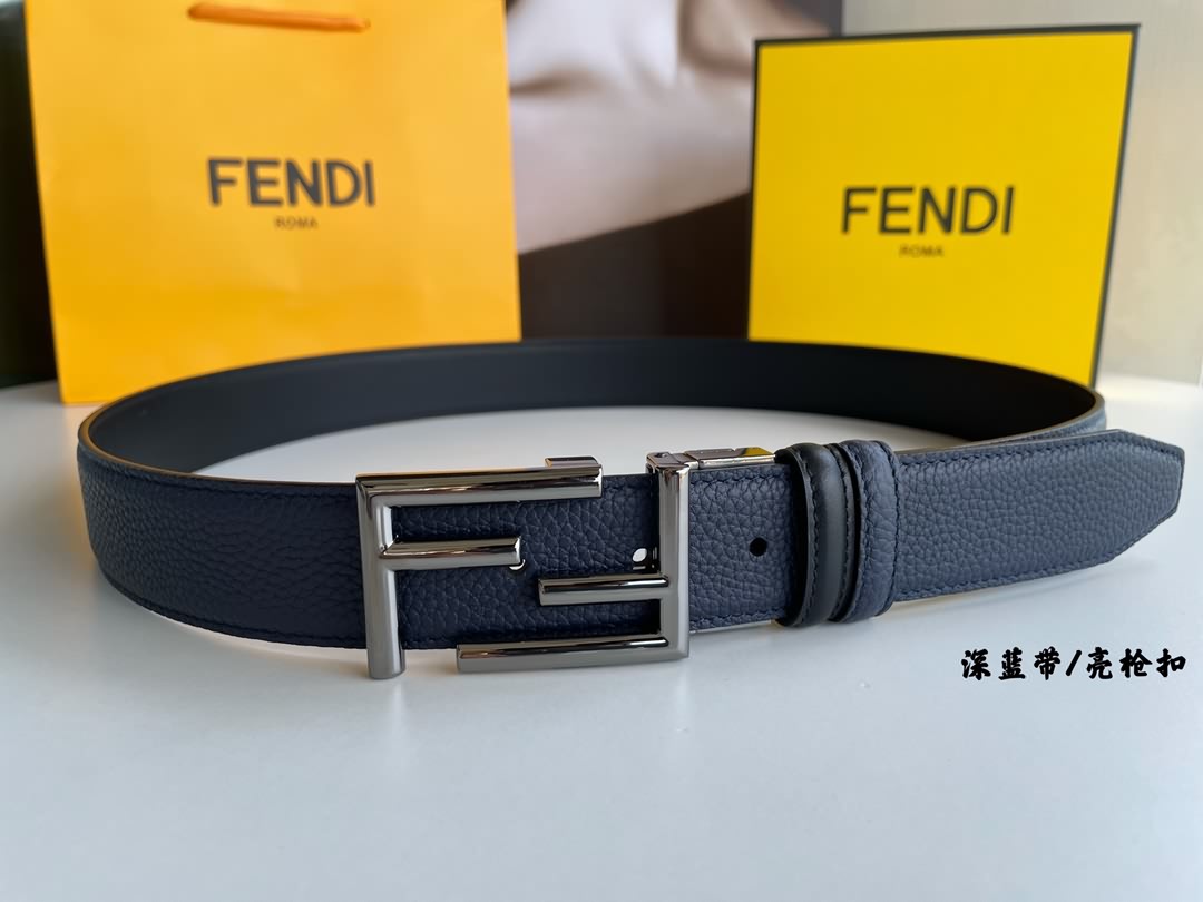 FENDI芬迪 精湛工藝金屬扣，頭層牛皮腰帶