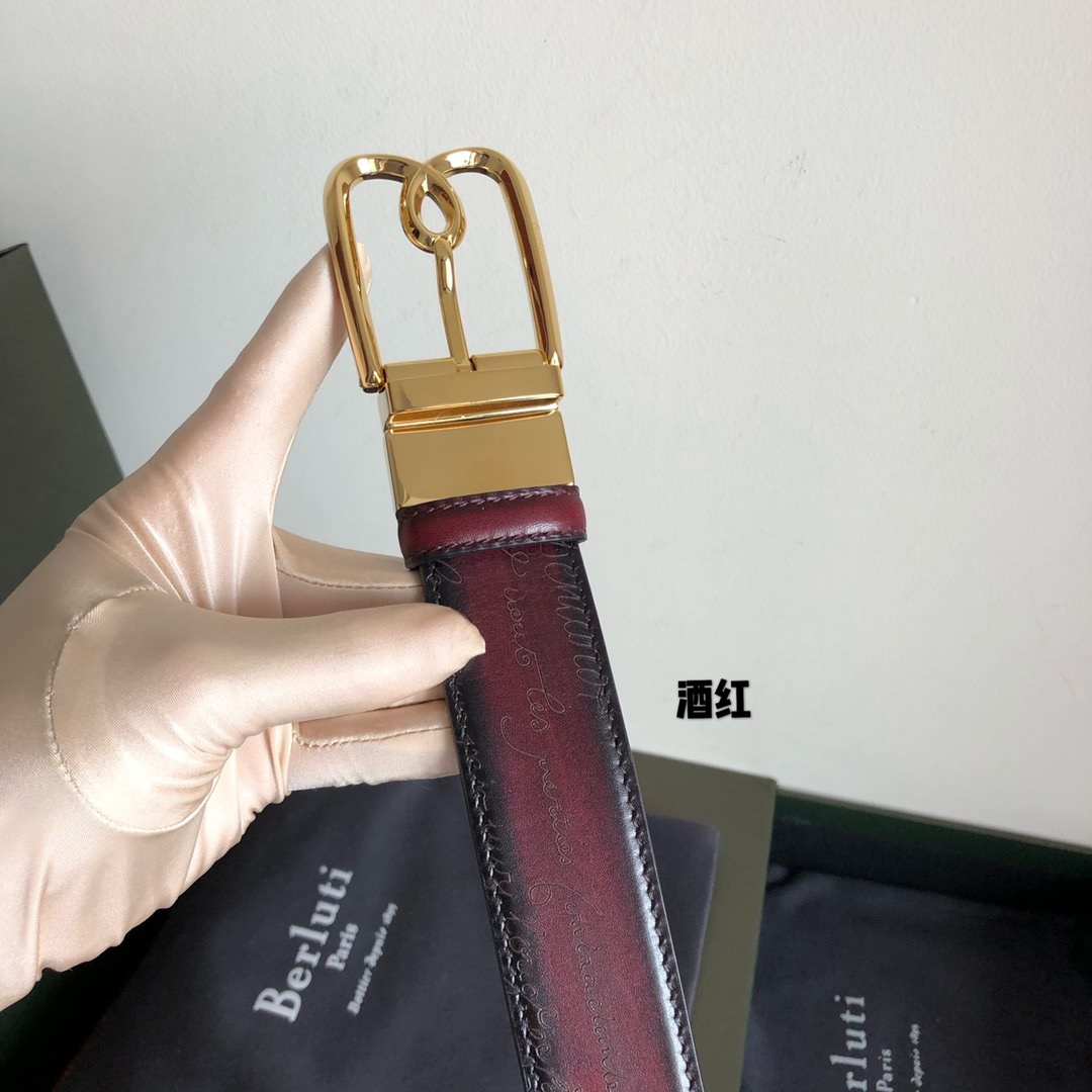 Berluti伯魯提 精鋼旋轉針式金屬扣