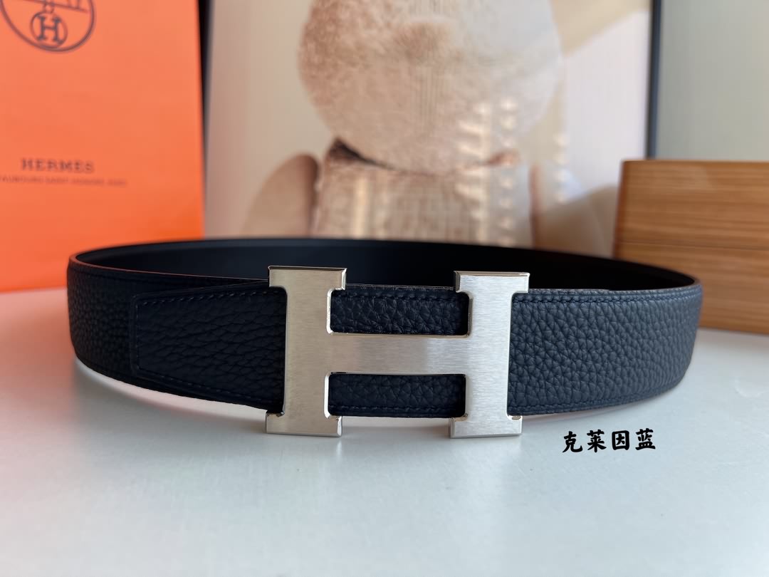 Hermes愛馬仕  男士雙面皮腰帶