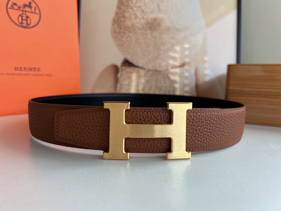 Hermes愛馬仕  男士雙面皮腰帶