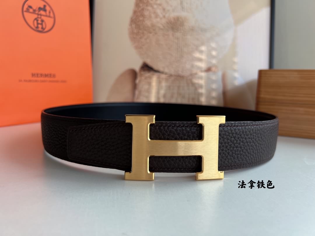 Hermes愛馬仕  男士雙面皮腰帶