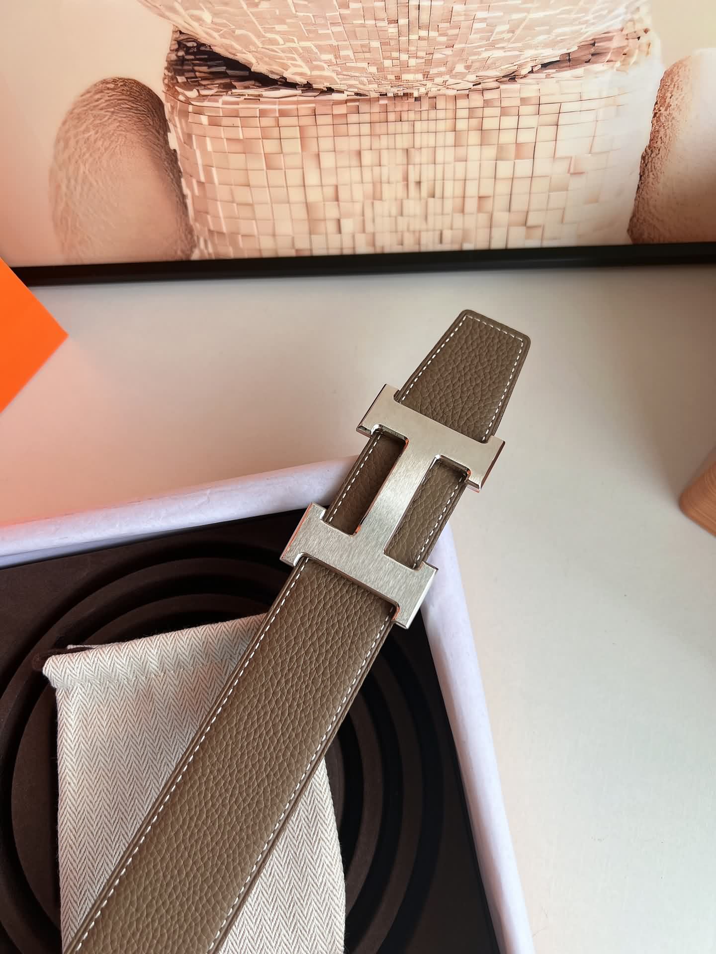Togo皮雙面皮腰帶