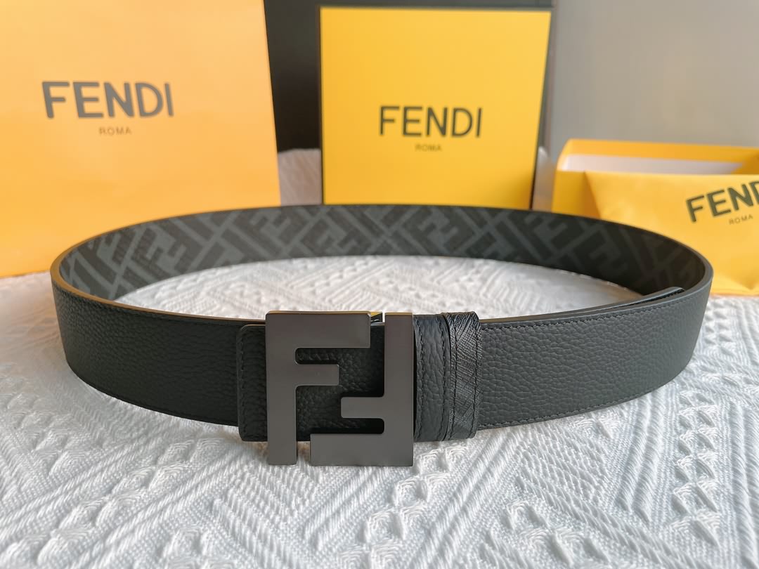 FENDI芬迪 頭層牛皮雙面用腰帶