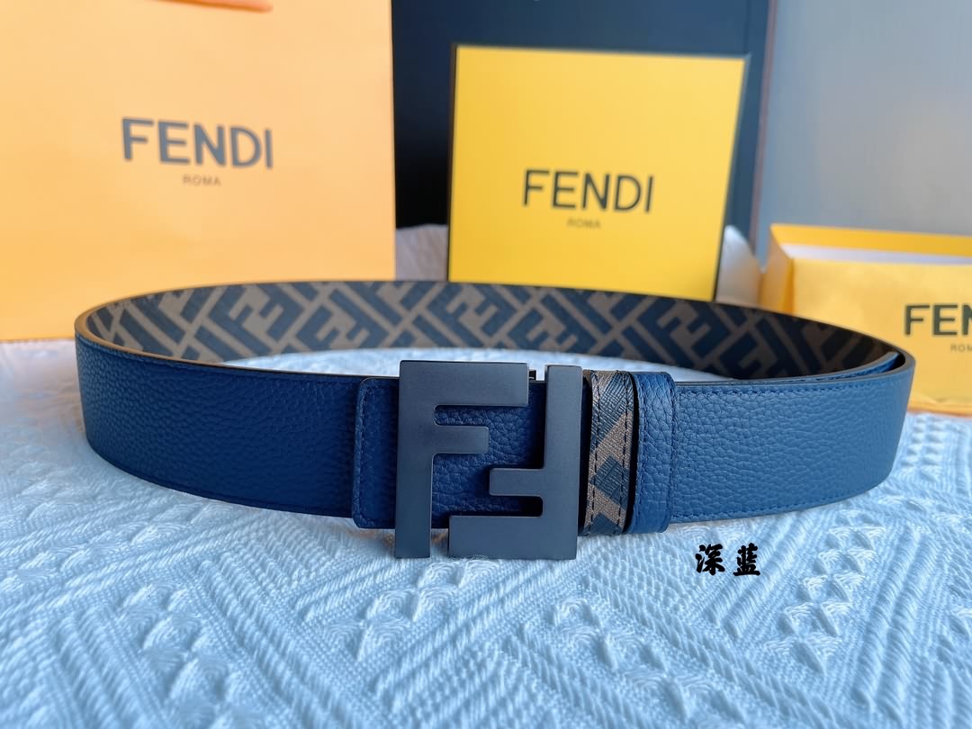 FENDI芬迪 頭層牛皮雙面用腰帶