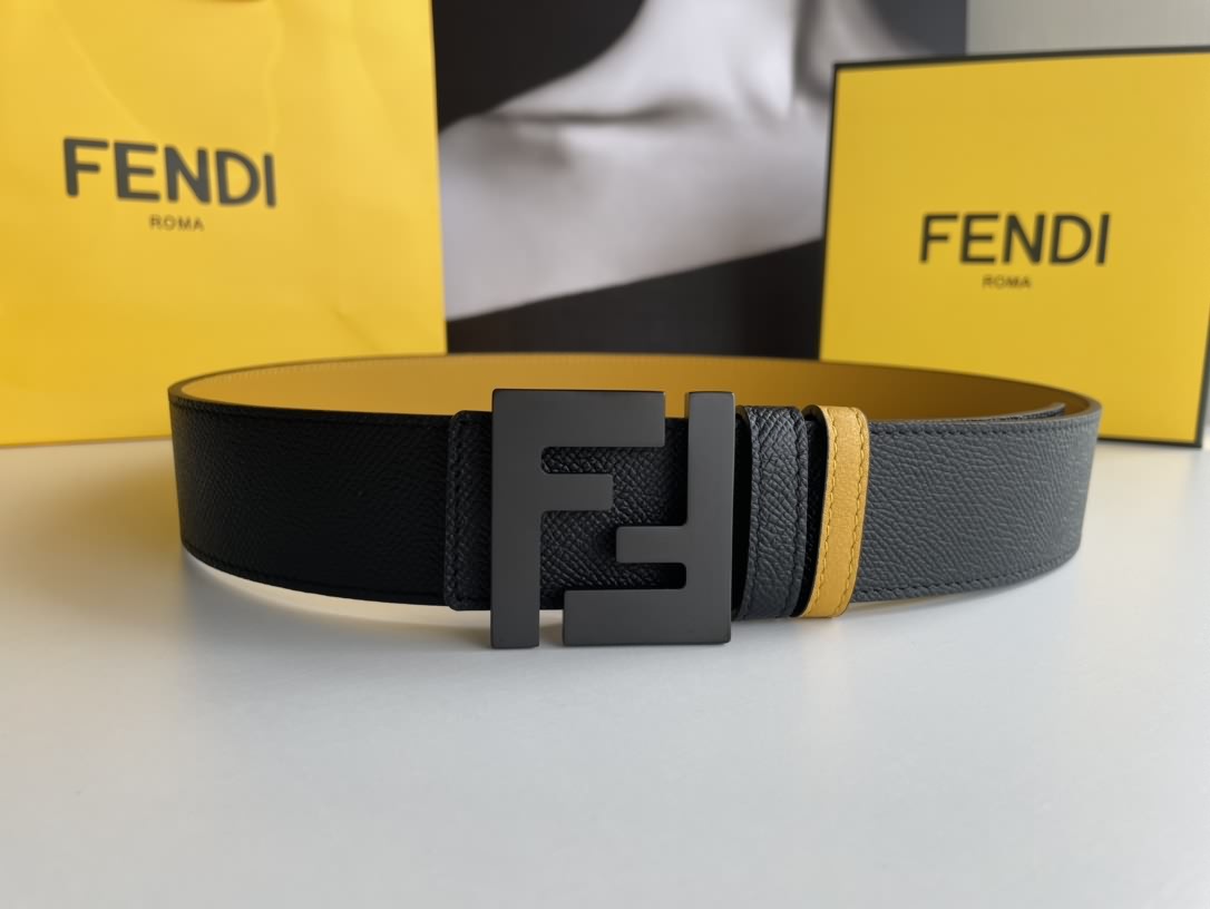 FENDI芬迪 頭層牛皮雙面用腰帶