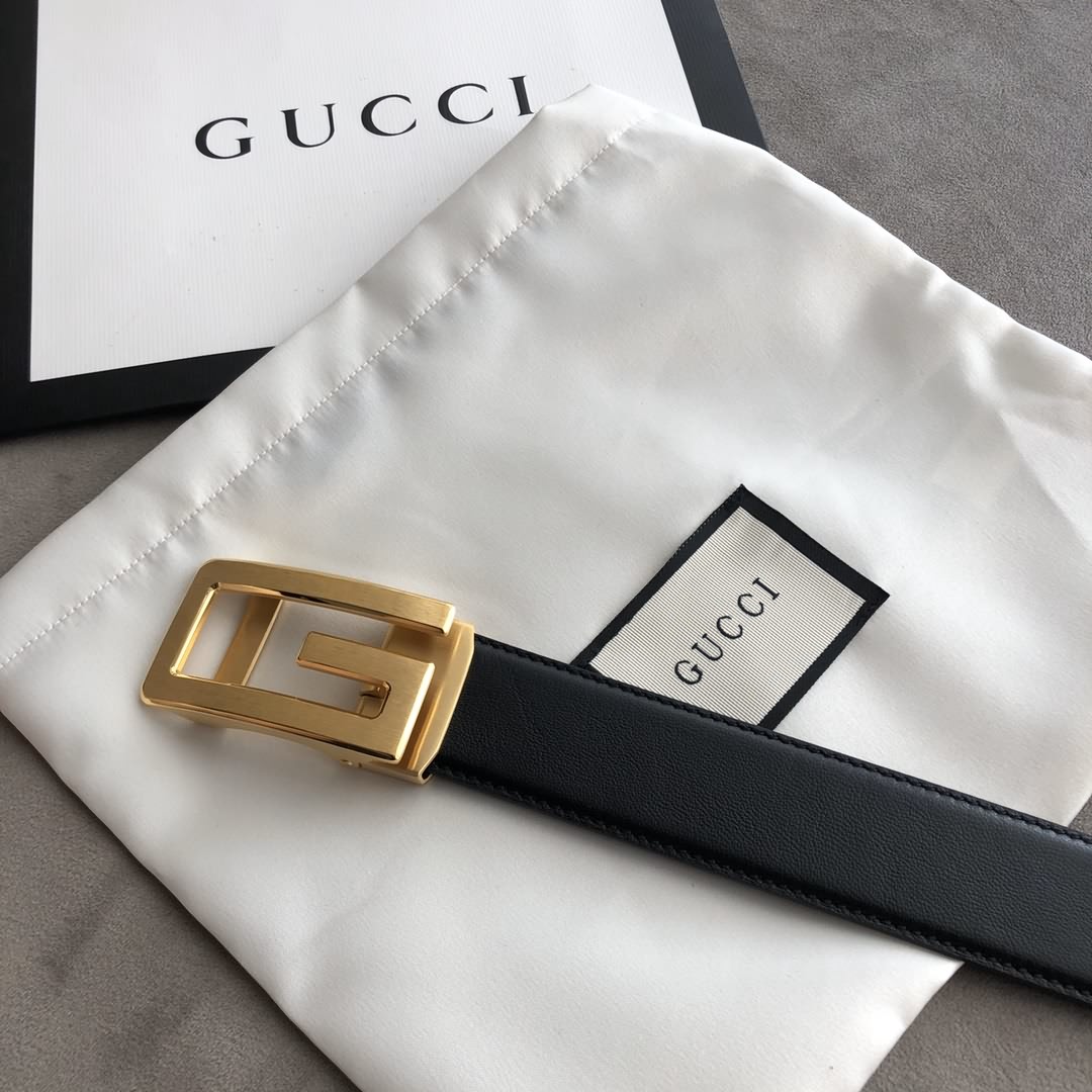 Gucci古馳 進口雙面頭層牛皮腰帶