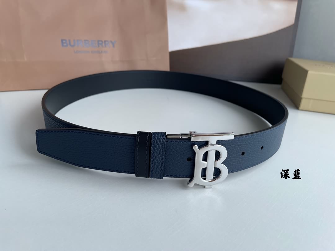 Burberry博柏利雙用專屬標識BT圖案皮革腰帶