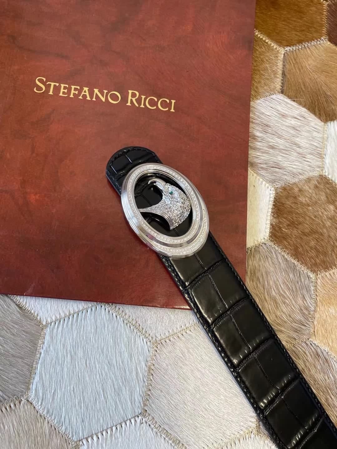 STEFANO  RICCI史蒂芬勞.尼治經典新款精鋼鷹頭鑲嵌鑽扣