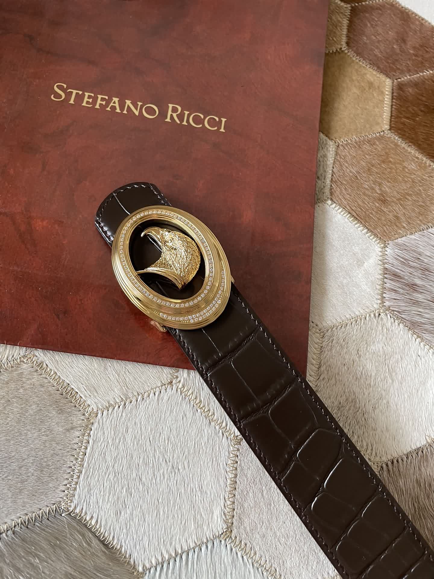 STEFANO  RICCI史蒂芬勞.尼治經典新款精鋼鷹頭鑲嵌鑽扣