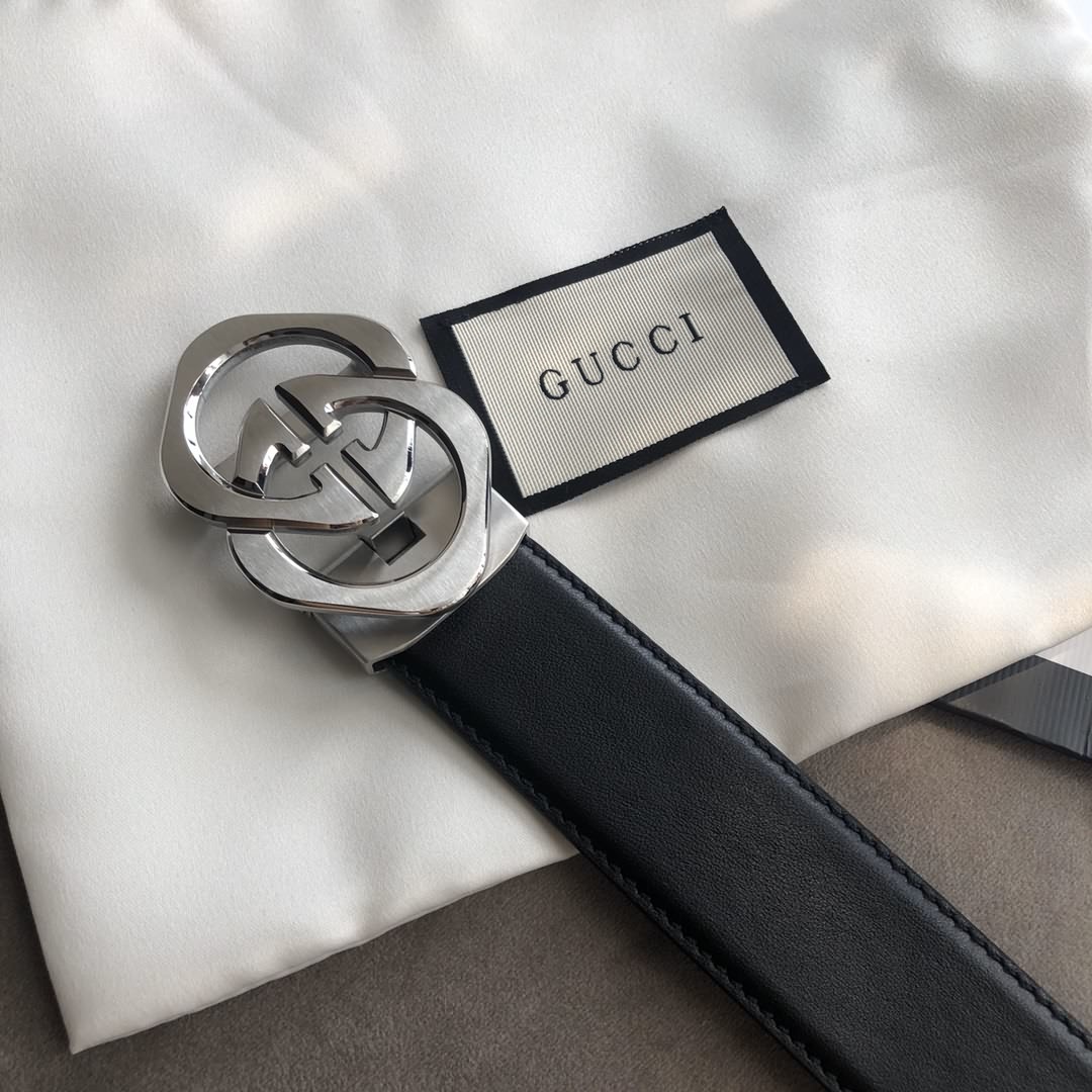 自動無孔腰帶&mdash;Gucci古馳3.5cm男士精緻大雙G菱形自動扣