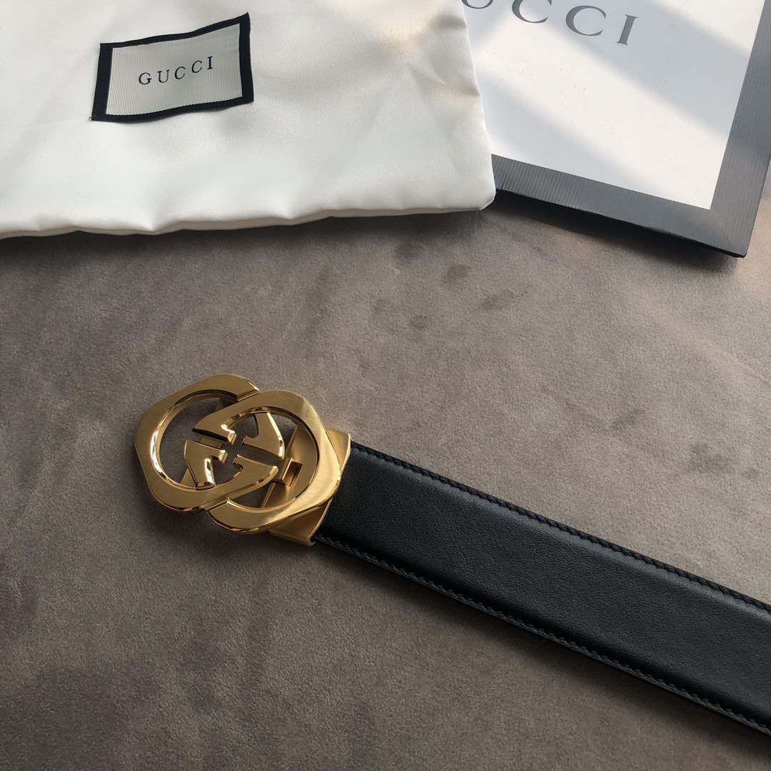 自動無孔腰帶&mdash;Gucci古馳3.5cm男士精緻大雙G菱形自動扣