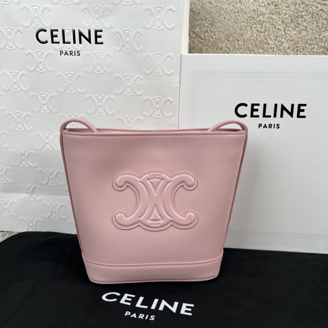 CUIR TRIOMPHE迷你光滑牛皮水桶包