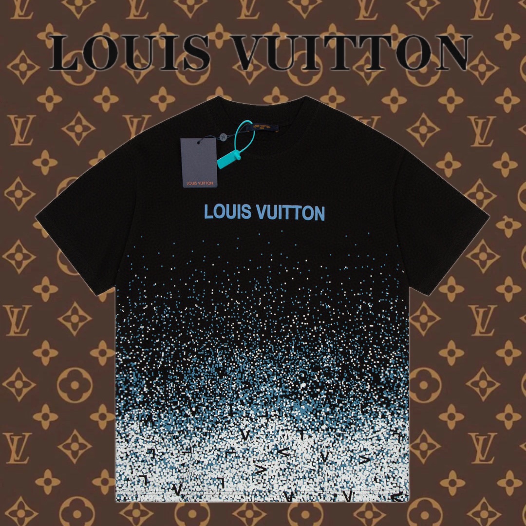 路易 lv 2023新款 漸變滿身印花T恤